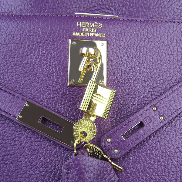 High Quality Hermes Kelly 35cm Togo Leather Bag Purple 6308 - Click Image to Close